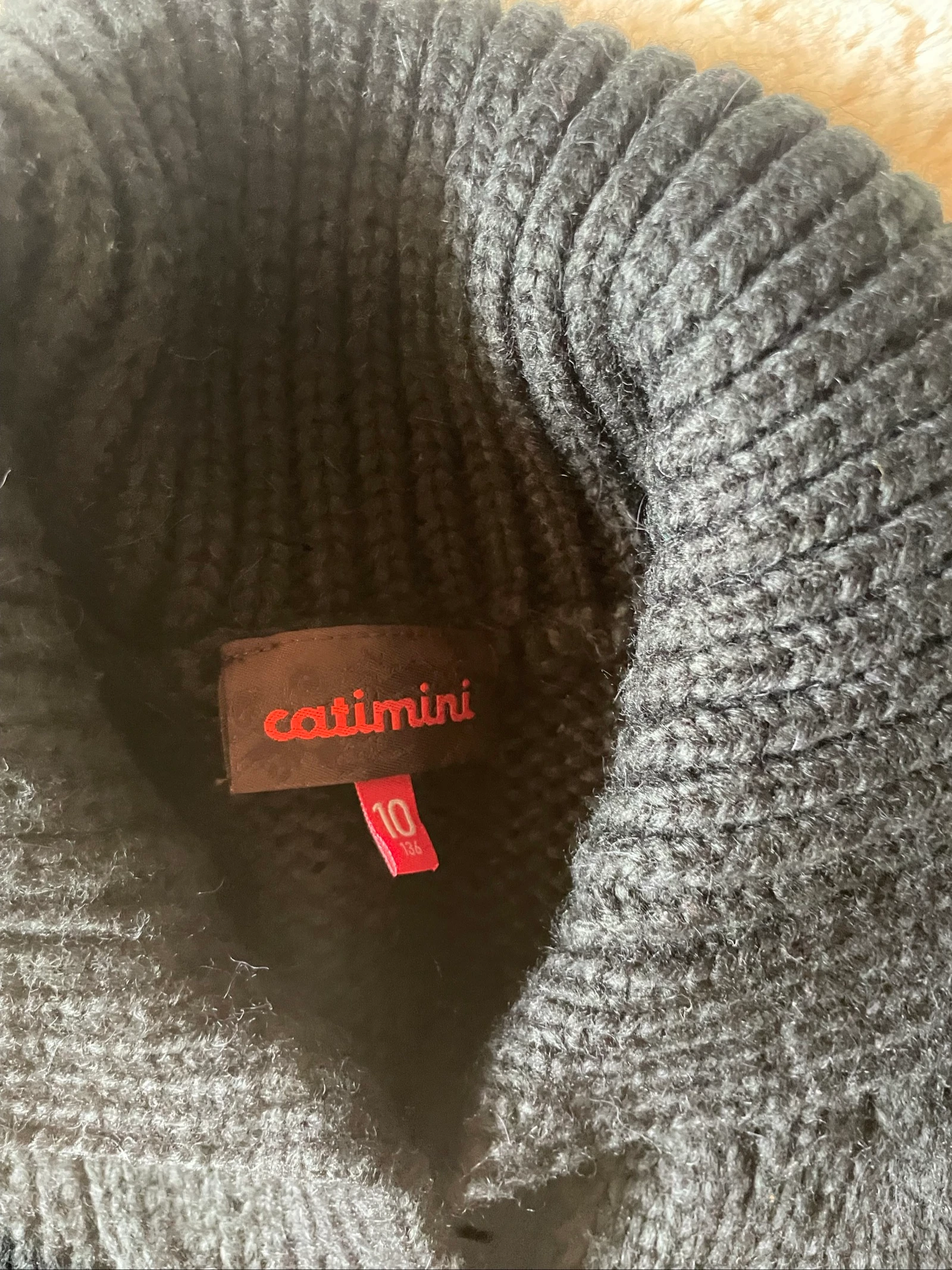 Veste en maille Catimini pour fille de 10 ans noire à col haut – photo 4